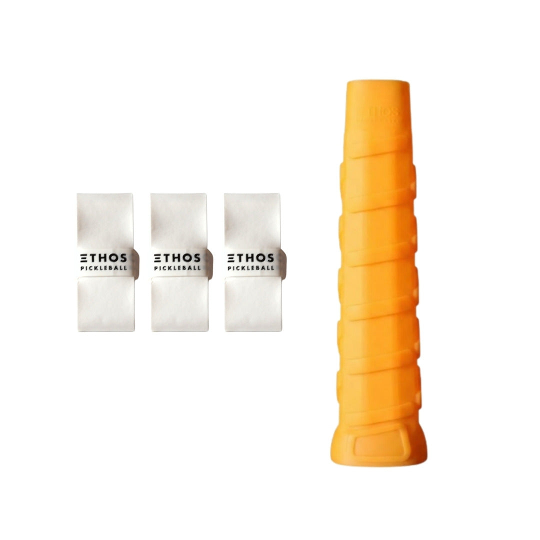 Ethos LH-LW orange undergrip 1-pack with white Comfort overgrip 3-pack