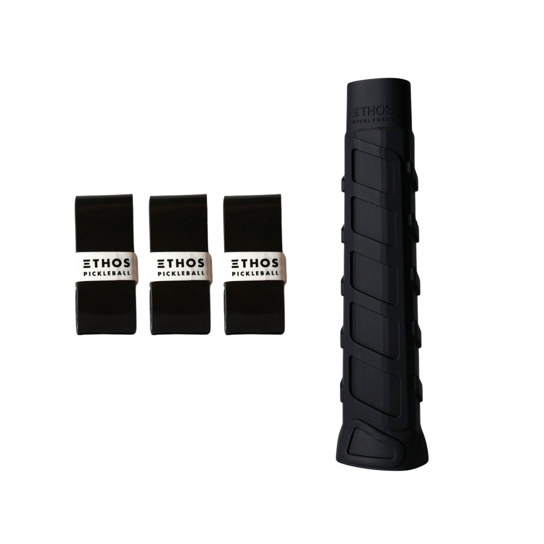 Ethos RH-MW black undergrip 1-pack with black Comfort overgrip 3-pack