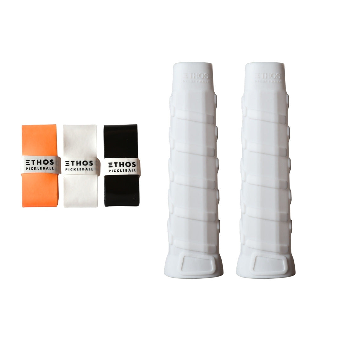Ethos RH-UL white undergrip 2-pack with multicolor Comfort overgrip 3-pack